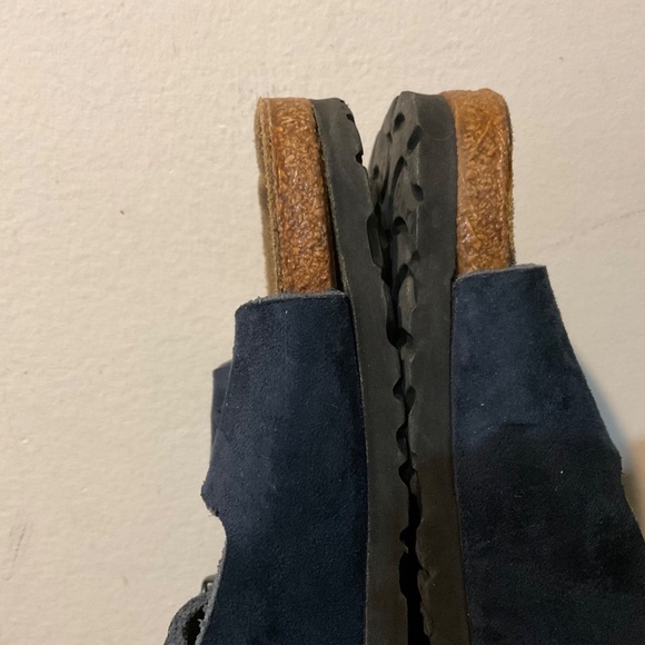 Birkenstock Arizona Double Buckle Strap Blue Suede Slides Sandals Shoes 39 9 9.5 - Picture 7 of 12